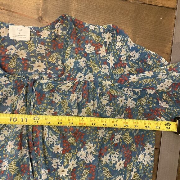 Anthro Pins And Needles Blouse Size Large floral peasant blouse fairy whimsy - Picture 6 of 8
